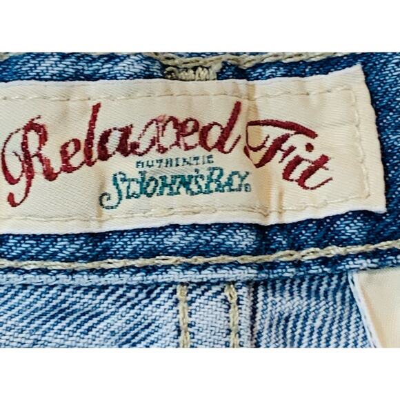 St Johns Bay Womens Jeans 12P Petite Light Wash Relaxed Fit Straight Leg Mom - Picture 9 of 10